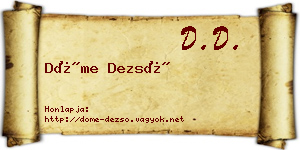 Döme Dezső névjegykártya